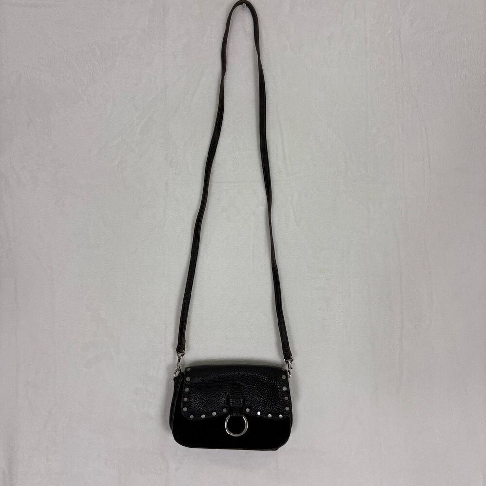 Rebecca Minkoff Black Leather with Suede Detail Small Crossbody Purse - Picture 1 of 10